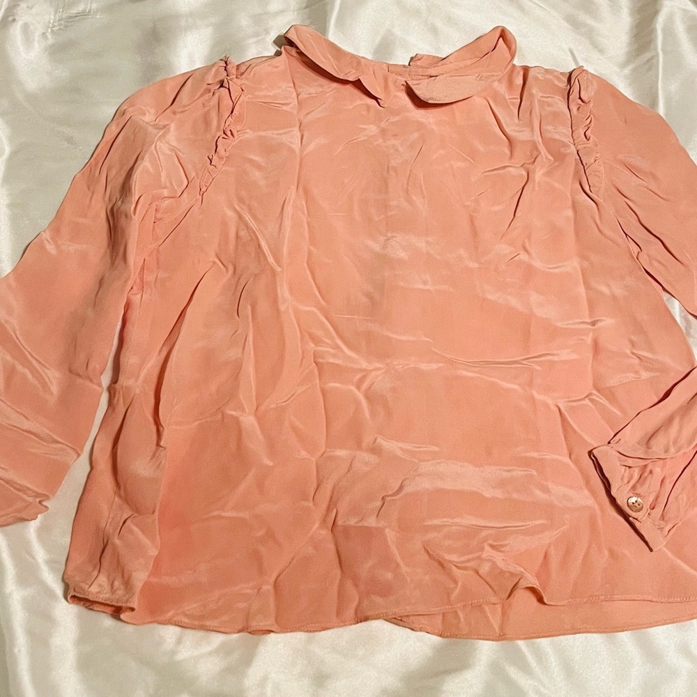 Marie Chantal Peachy Peter Pan Collar Blouse